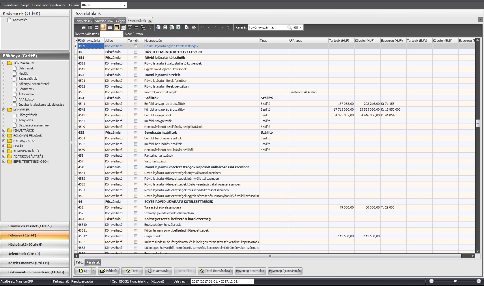 Paraméterezhető Számlatükör Magnum Főkönyv 4